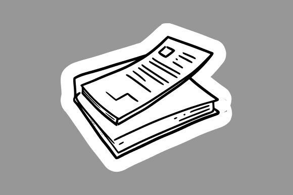 Book Stack Clipart Line Art: Graphics & Illustrations