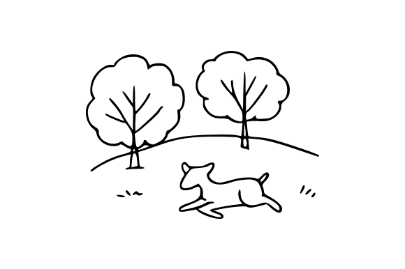 Deer in Field Clip Art Graphics and Illustrations