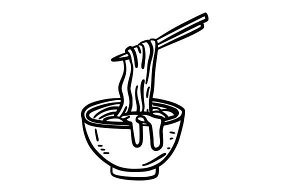 Detailed Noodle Dish Drawing: Graphics & Illustrations