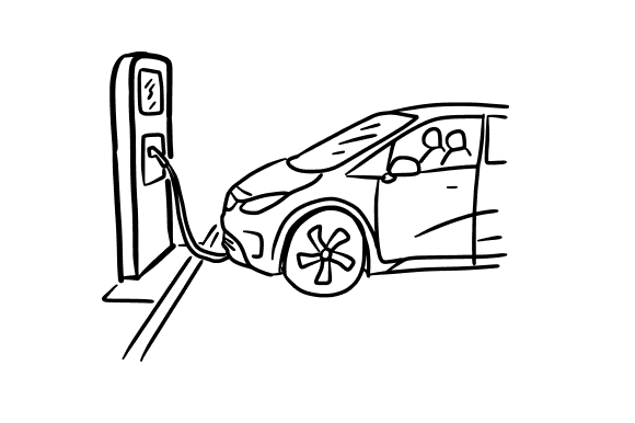 Electric Car Charging Station Graphics