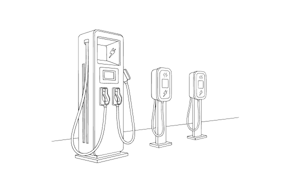 Ev Charging Line Art Clip Art: Graphics for Modern Design