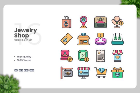 Jewelry Shop Colored Icons: A Designer's Review