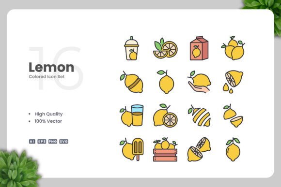 Lemon Colored Icon: Fresh Graphics and Icons for Shops