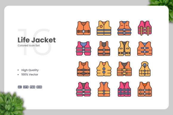 Life Jacket Colored Icon: Essential Graphics & Icons