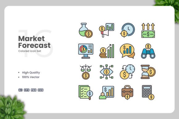 Market Forecast Colored Icons: A Designer's Stitch Review