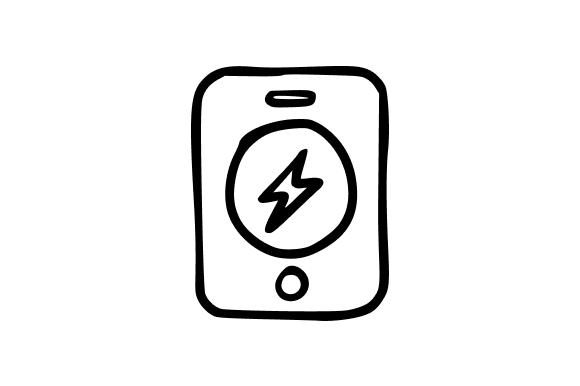 Mobile Phone with Lightning Bolt