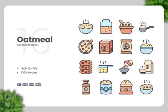 Oatmeal Colored Icons: Modern Graphics for Branding