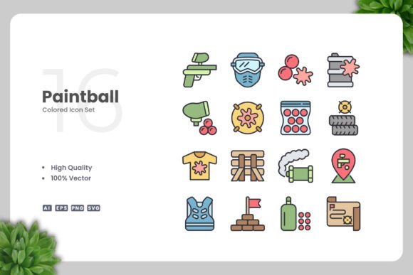 Paintball Colored Icons: Bold Graphics for Crafters