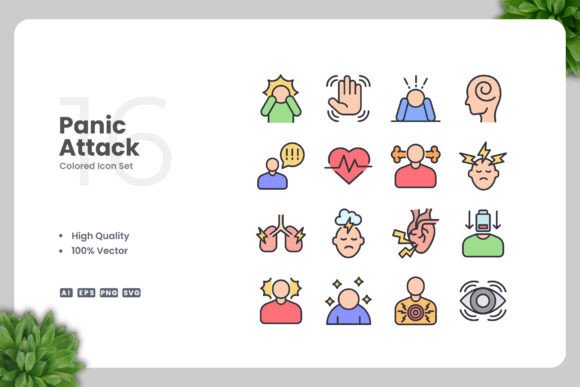Panic Attack Colored Icons: Graphics & Icons Review