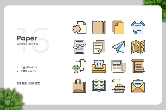 Paper Colored Icons: Graphics for Digital Shops