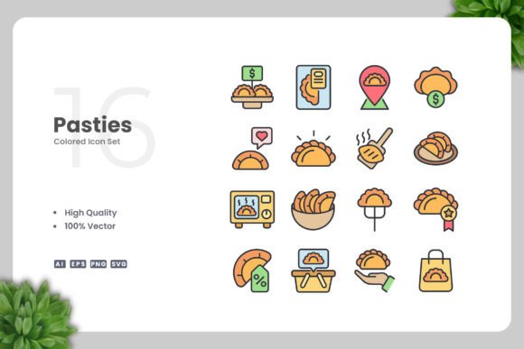 Pasties Colored Icons: Graphics for Modern Branding