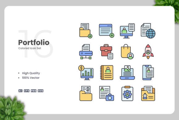 Portfolio Colored Icons: Clean Graphics for Modern Branding