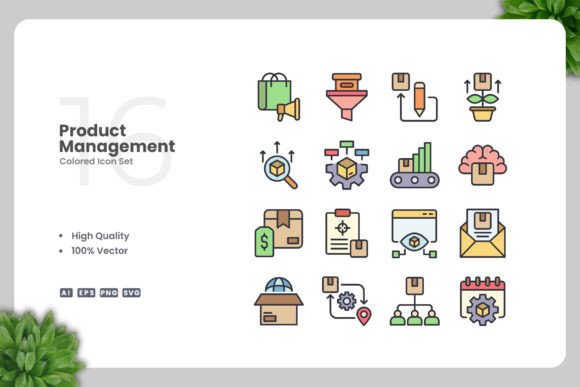 Product Management Colored Icons: Graphics for Crafters