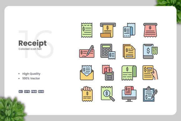 Receipt Colored Icons: Vibrant Graphics for Modern Brands