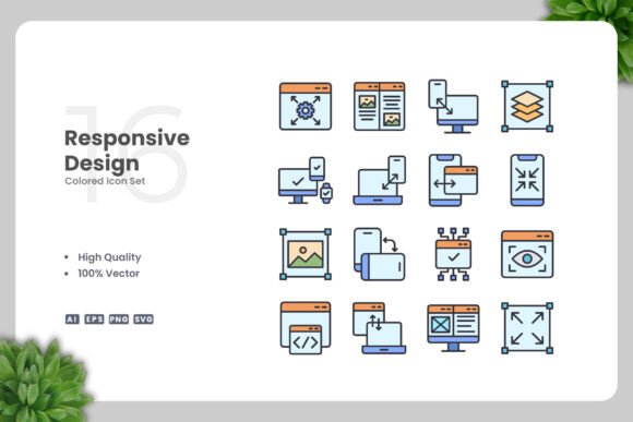 Responsive Design Colored Icons: Graphics for Sellers