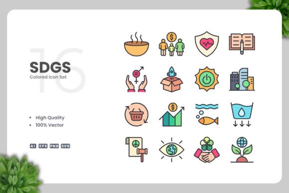SDGS Colored Icons: Modern Graphics and Icons Review