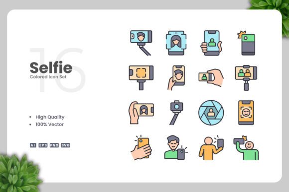 Selfie Colored Icons: Vibrant Graphics for Modern Blogs