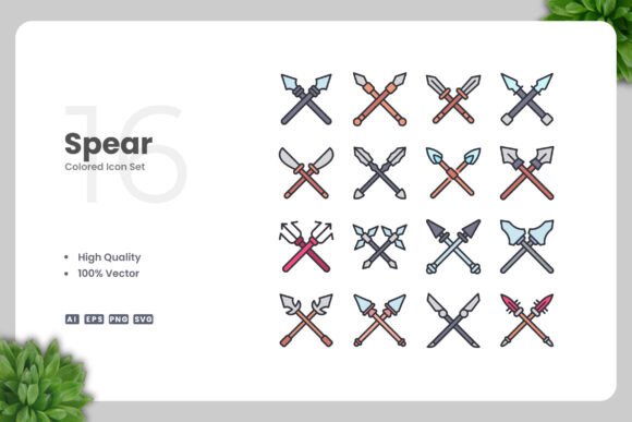 Spear Colored Icons: Graphics for Crafters
