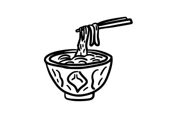 Steaming Noodle Bowl Graphics for Modern Illustrations