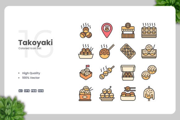 Takoyaki Colored Icons: Fresh Graphics for Local Brands