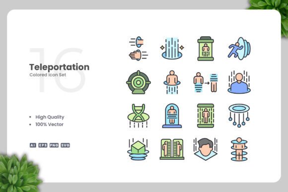 Teleportation Colored Icons: Graphics & Icons Review