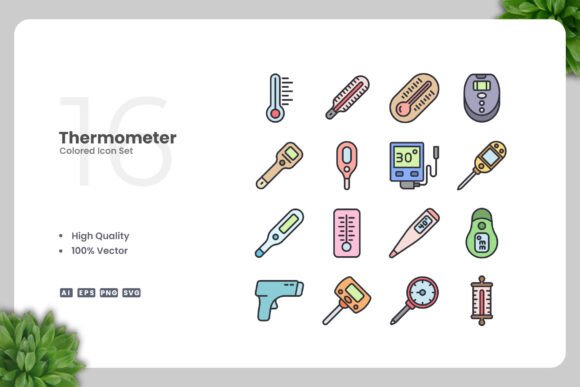 Thermometer Colored Icons: Essential Graphics for Bloggers