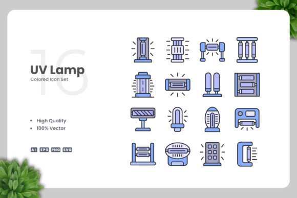 UV Lamp Colored Icons: Graphics for Crafters